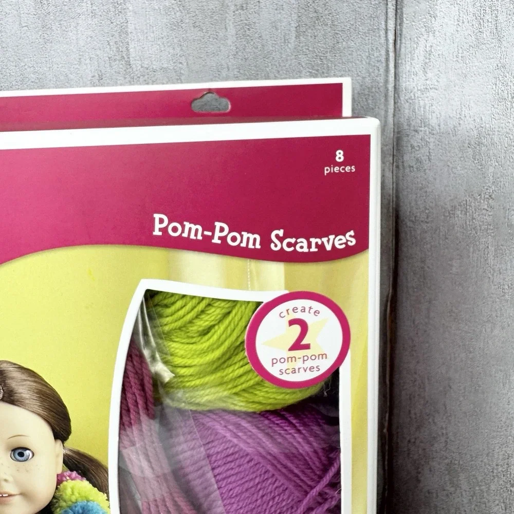 American Girl Crafts Kit Create Two Pom Pom Scarves One For You and One For Doll